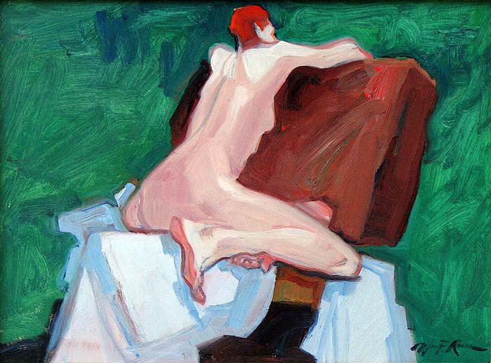 Red Head in Green Room